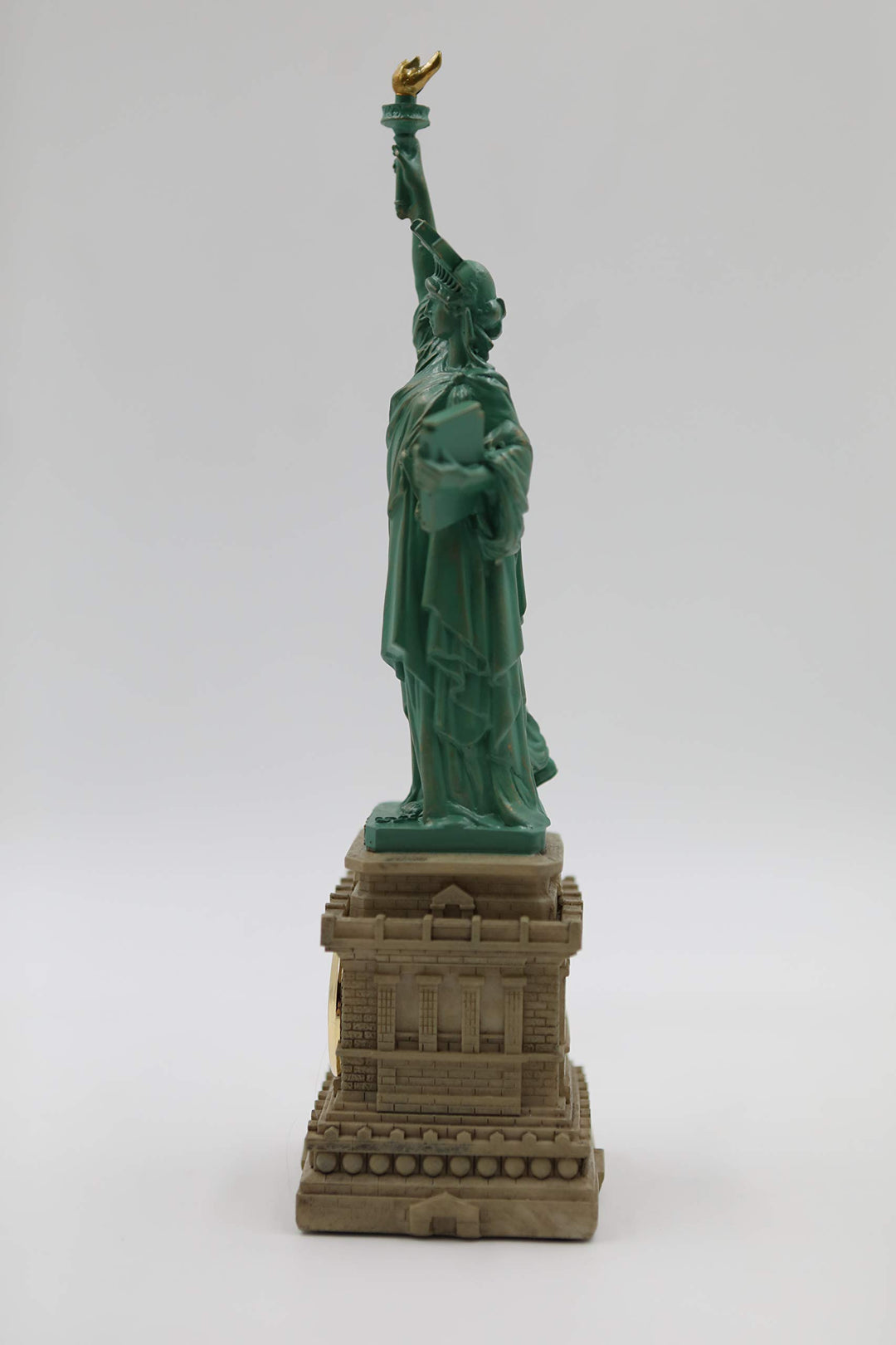 ZIZO Statue of Liberty Replica New York City Landmark Souvenir Lady Liberty Statue Figurine Clock 8 inches (Green)