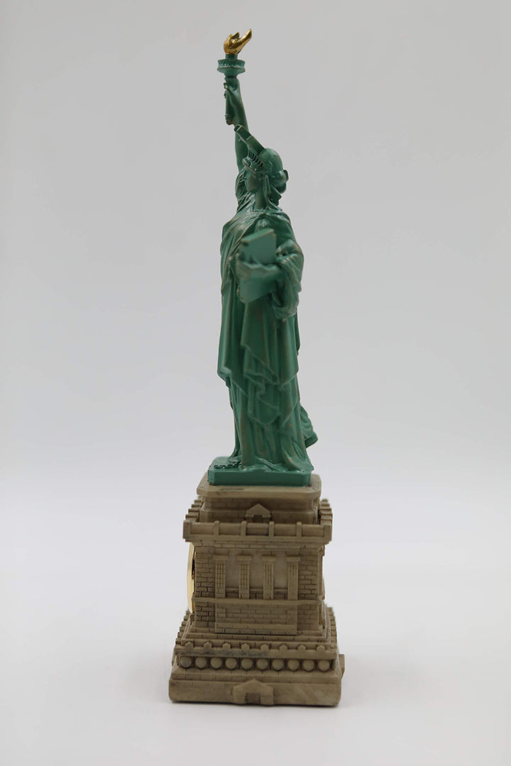 ZIZO Statue of Liberty Replica New York City Landmark Souvenir Lady Liberty Statue Figurine Clock 8 inches (Green)