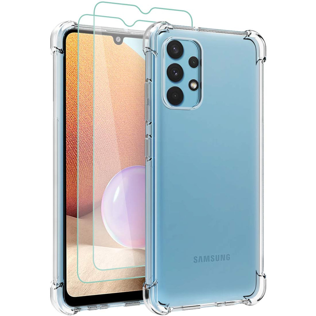 Osophter for Galaxy A32 4G Case with 2pcs Screen Protec