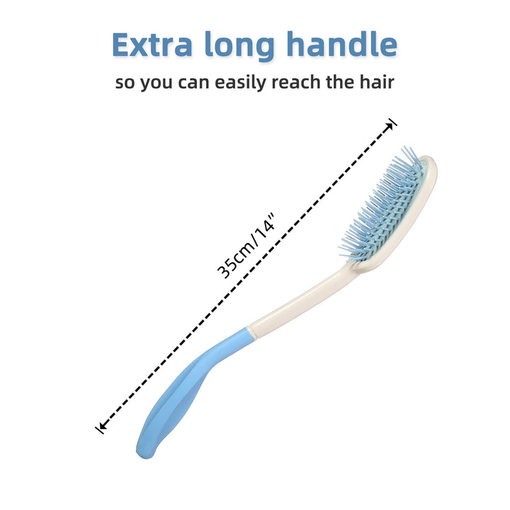 Fanwer 14 Long Reach Hairbrushes,Long Handle Soft Comb and Brush,Beauty Hair Applicable to elderly and hand-disabled people inconvenient upper limb activities