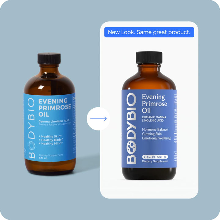 Evening Primrose Oil - Natural Gamma Linolenic Acid for Healthy Skin &amp; Hormone Balance - Non-GMO, Cold Pressed - 8oz