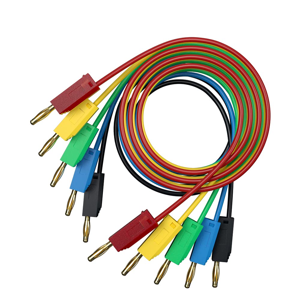2mm 5pcs Small Banana Plug Pin Test Lead, Jumper Wire Electrical Testing Cable Measuring line J70001