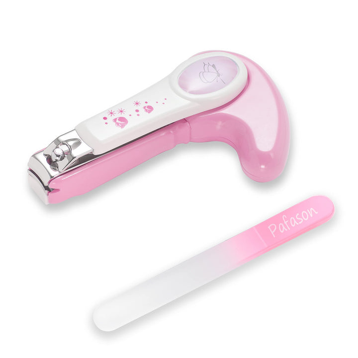 Baby Nail Clipper with Nail Catcher and Nail File (Pink)