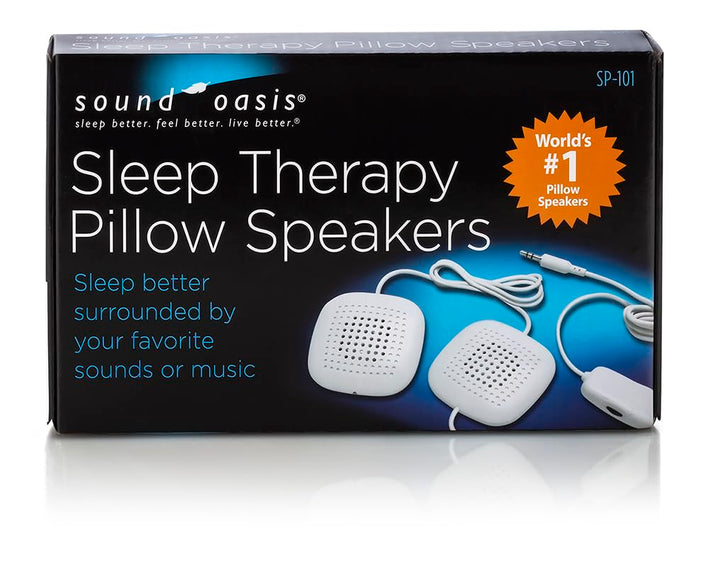 Pillow Speakers, 2 UltraThin Stereo Speakers, Volume Control, Surround Sound for Music, Sleep, Tinnitus Masking, Connect to External Sound Source with 1/8 3.5mm Headphone Jack Plug, White