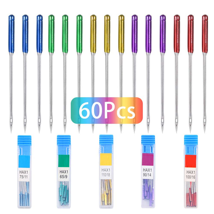 60 Pieces Sewing Machine Needles Universal Regular Poin