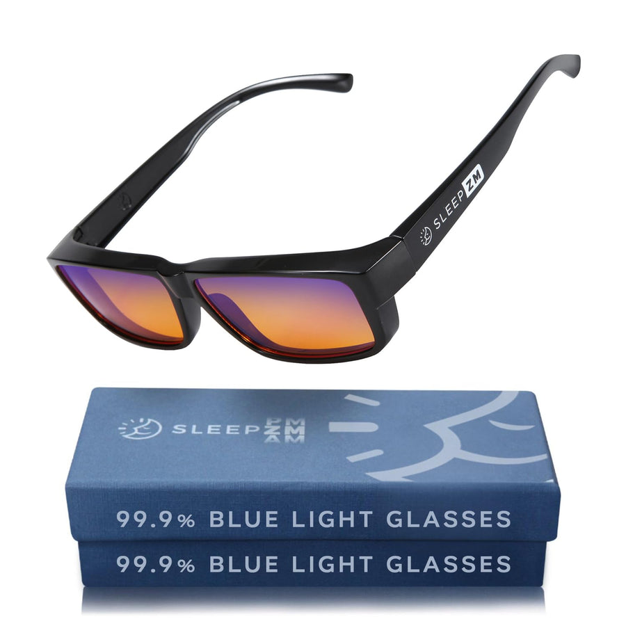 Fit Over 99.9% Anti Blue Light Blocking Computer and Gaming Glasses for Women and Men - Fitover Your Prescription or Reading Glasses - Sleep Better - Reduce Eye Strain - Stop Headaches