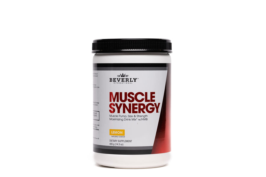 Muscle Synergy 405g (Lemon Powder 14.3 oz) Dramatic Muscle Pump, Size & Strength Maximizing Drink Mix w/HMB. L-Arginine, L-Citrulline, Creatine Monohydrate, L-Ornithine