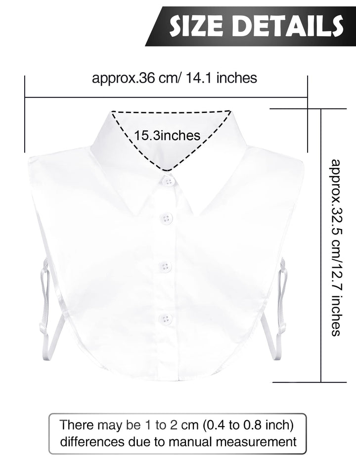 Syhood Fake Collar Detachable Dickey Collar Half Shirts Round Collar Blouse False Collar Top for Women Outfits(4 Pcs,White, Black, Wine Red, Yellow)