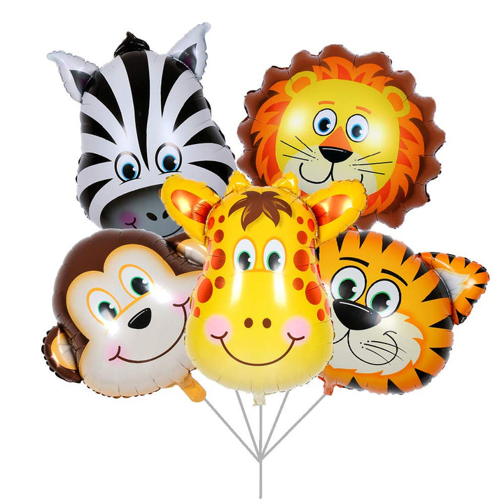 5pcs 32 Inch Tiger Lion Zebra Monkey Graffe Foil Balloons Animal Balloons for Child Birthday Party Supplies Cute Baby Shower Decorations