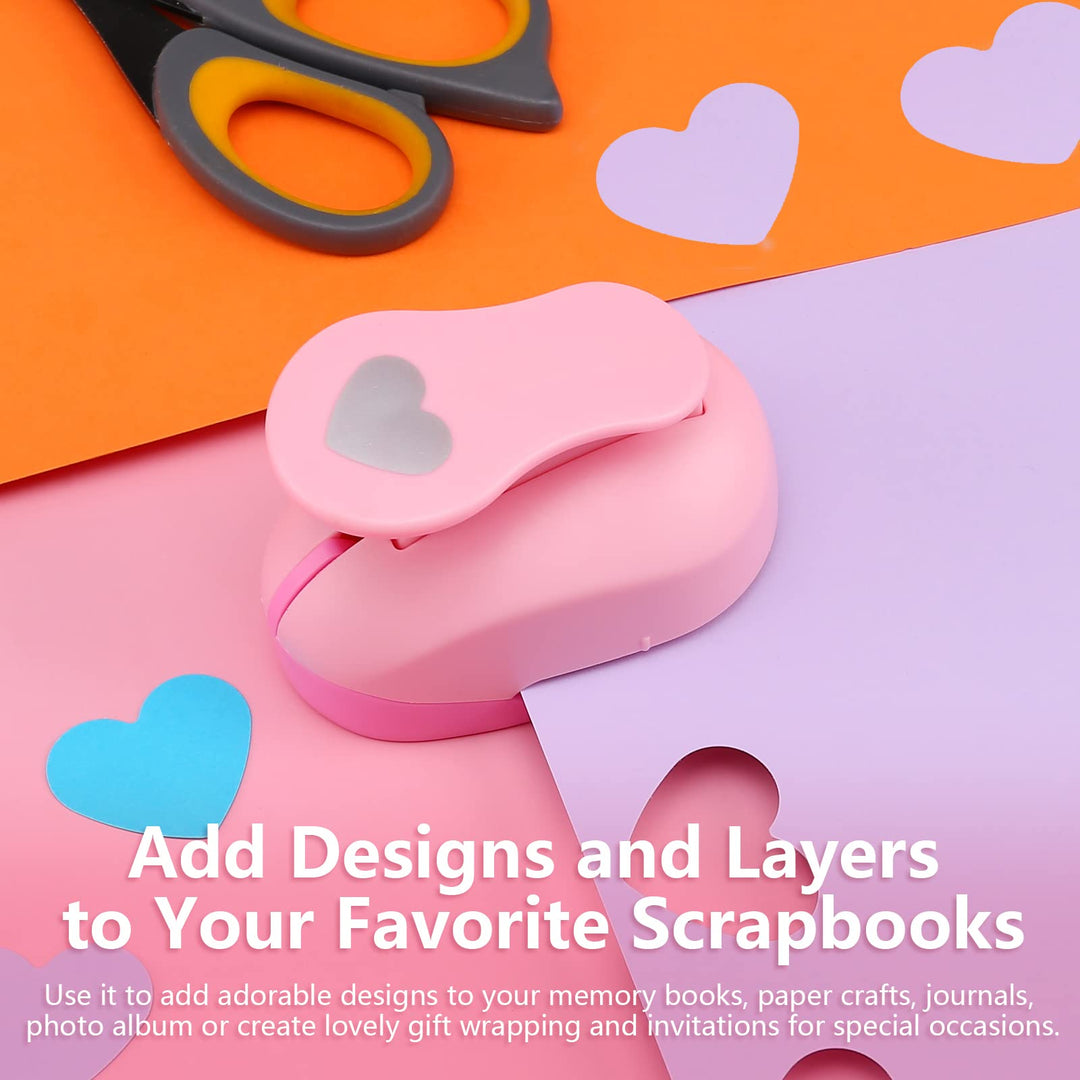 2 Inch Heart Punch, 50mm Heart Lever Action Craft Punch, Heart Shaped Hole Punch for Paper Crafts, Weddings, Cardstock, Gift Wrapping, Greeting Cards and Scrapbooks