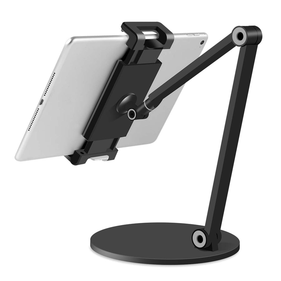 Multi-Angle Tablet Stand Holder, Aluminum Alloy Cradle Mount Dock for 4.7-12.9 Screen iPad Pro, Microsoft Surface Series, iPhone, iPad, Samsung, Nintendo Switch, Kindle, eBook Reader (White)