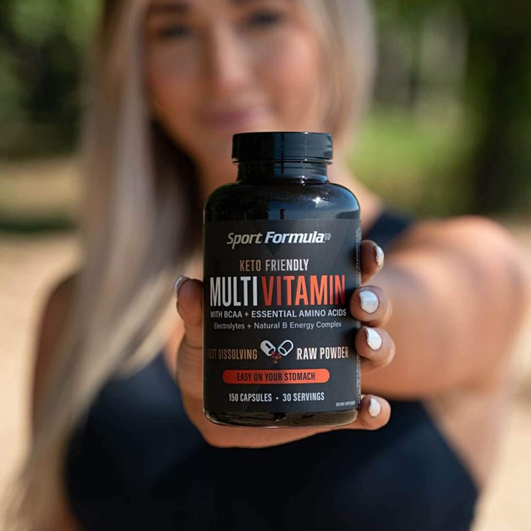 Sport Formula Daily Keto Superfood Multivitamin BCAA Amino Acid Powder Capsules for Men and Women. Won&#39;t Upset Your Stomach: Natural Vitamin B Energy Complex: Anti Aging Immune System Support