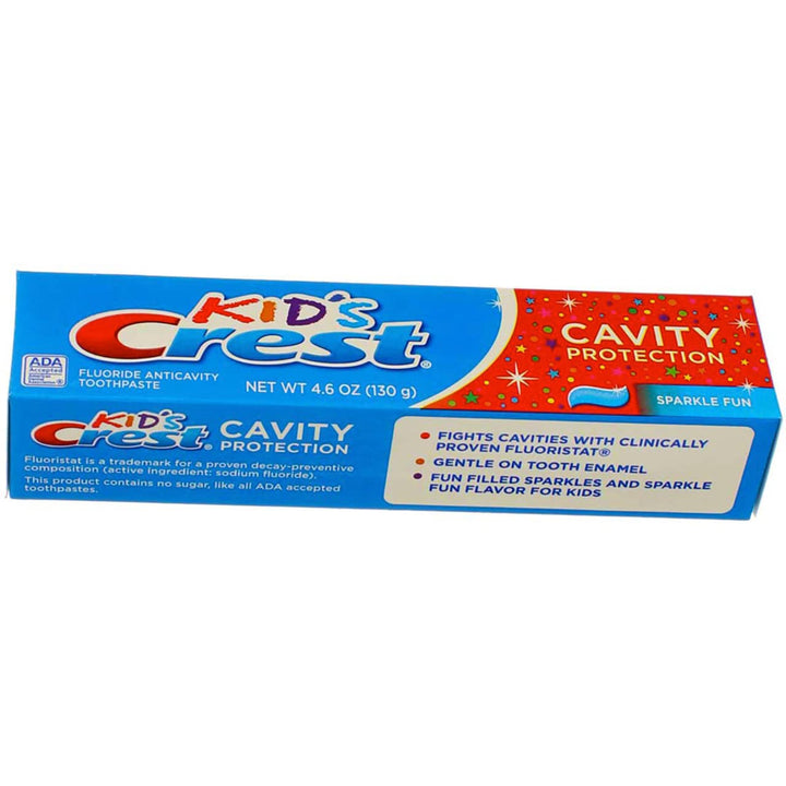 Crest Kids Tube Size Sparkle Fun Cavity Protection Toothpaste, 4.6 Oz