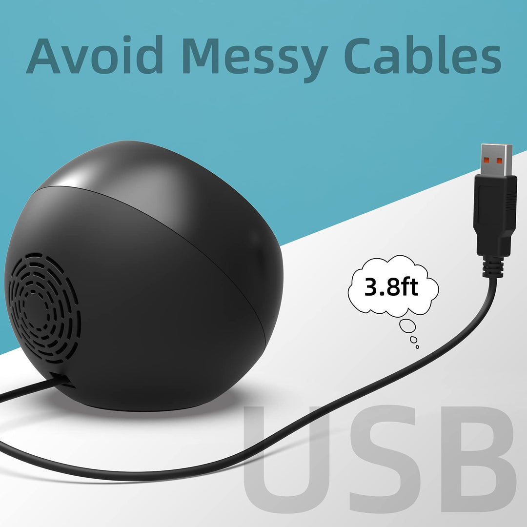 [Single] USB Computer Speakers for Desktop, PC, Laptop, Small Plug-N-Play Speakers with Crystal-Clear Sound, Loud Volume, Rich Bass, Compatible with Windows/macOS/ChromeOS/Linux