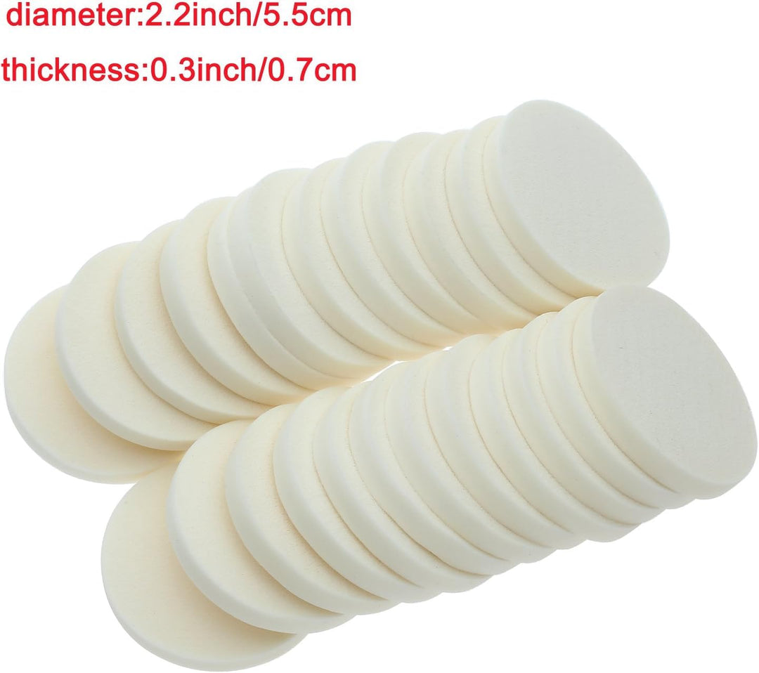 Anleolife white round sponges foundation blender facial powder puff makeup blush applicators 6bags,24pcs(4pcs/bag)