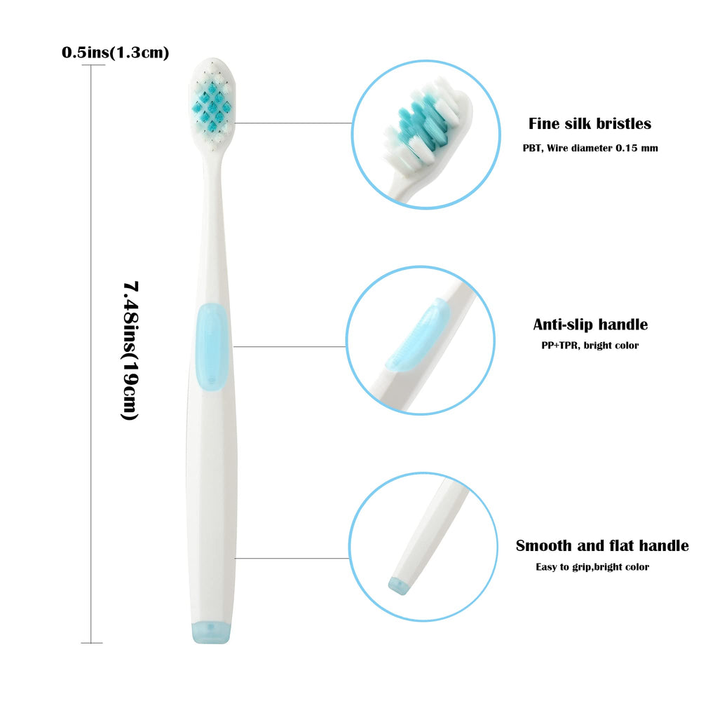 GoodUping Fine Silk Toothbrush for Sensitive Teeth, 100