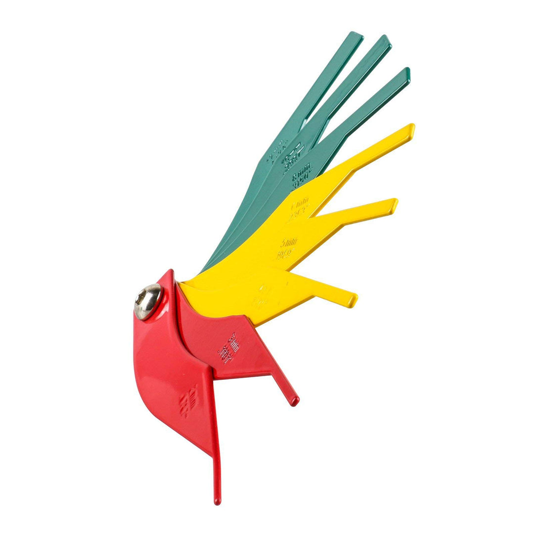 Brake Lining Thickness Gauge, Car Automotive Brake Pad Measuring Ruler Tool, Measure Disc and Drum Brake Pads Feeler Gauge, Color-Coded,SAE &amp; Metric,Durable Steel Brake Rotor Gauge Father&#39;Day Gift