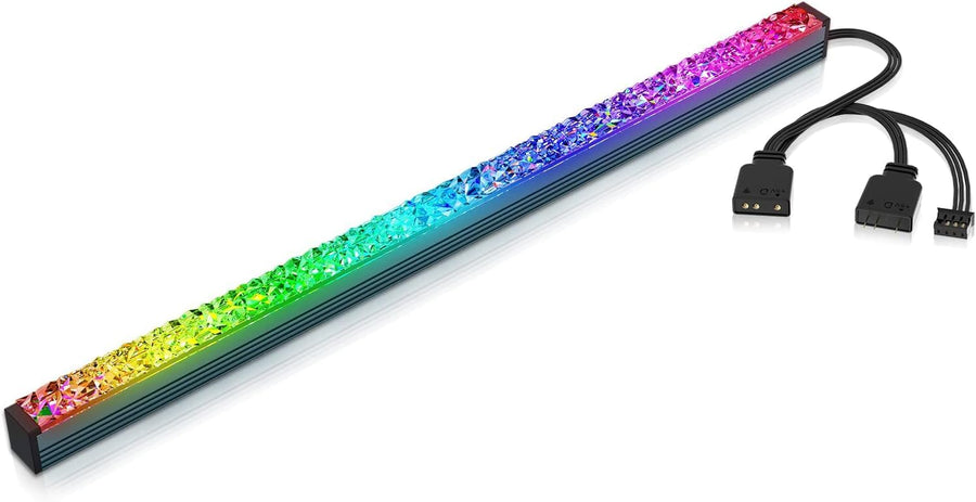 Acrylic ARGB LED Strip for PC Case with 5V 3-pin ARGB LED and 4-pin Header, Compatible with Aura SYNC, Gigabyte RGB Fusion, MSI Mystic Light Sync - 5.6inches