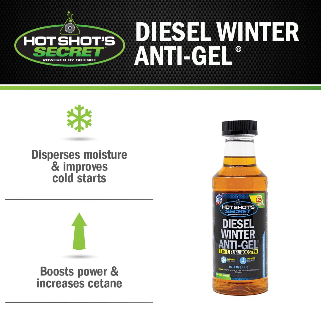 Hot Shot&#39;s Secret Diesel Winter Anti-Gel 16 Ounce Round Bottle, Amber (P403316Z)