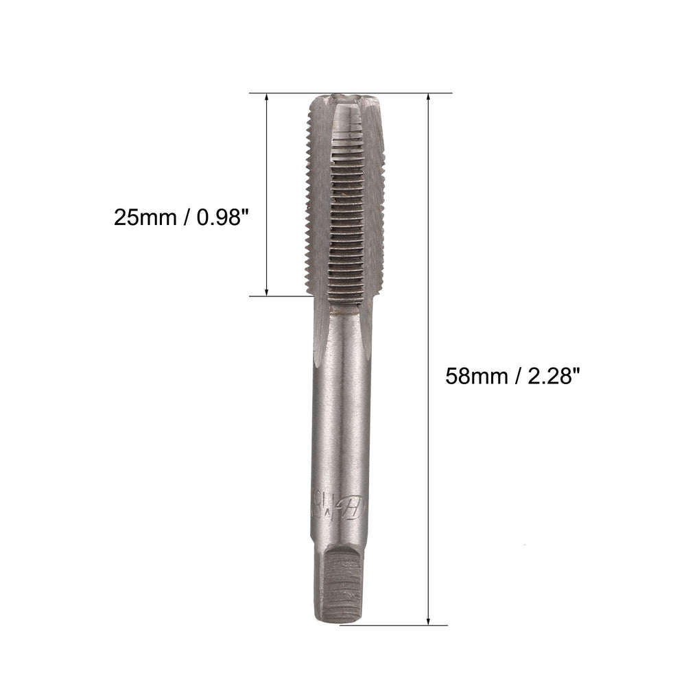 Metric Hand Tap M8 Thread 0.75 Pitch 3 Straight Flutes H2 Alloy Tool Steel Bottom & Taper Screw Tap Set Tapping Tools for Repairing 1 Pair