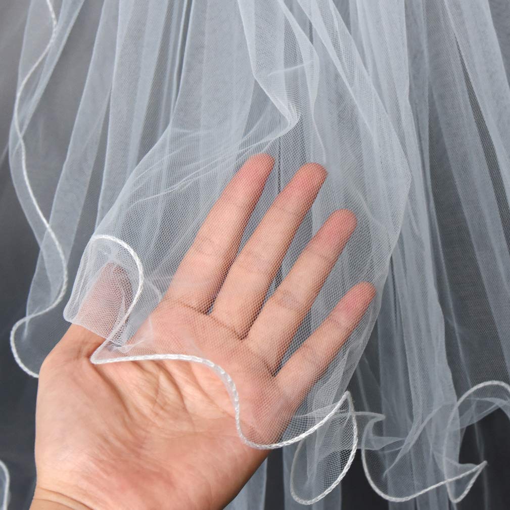 Girls First Communion Veil with Comb Girls Bowknot Rhinestone Veil White Flower Headband Hair Wreath Floral Crown Veil First Holy Communion Veils Headpiece Veil for Wedding Party