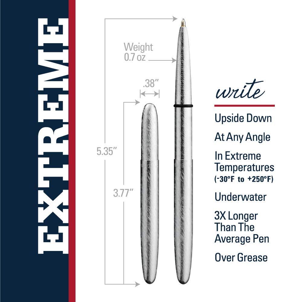 Fisher Space Pen, Bullet Space Pen, Brushed Chrome, Gift Boxed