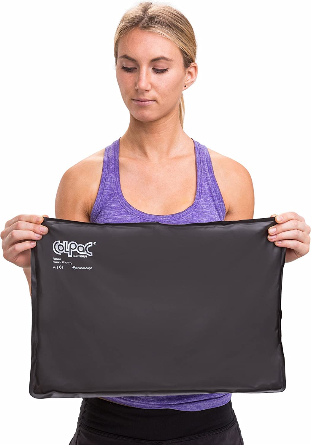 ColPac - Reusable Gel Ice Pack - Black Polyurethane - Oversize - 12.5 in x 18.5 in - Cold Therapy - Knee, Arm, Elbow, Shoulder, Back - Aches, Swelling, Bruises, Sprains, Inflammation