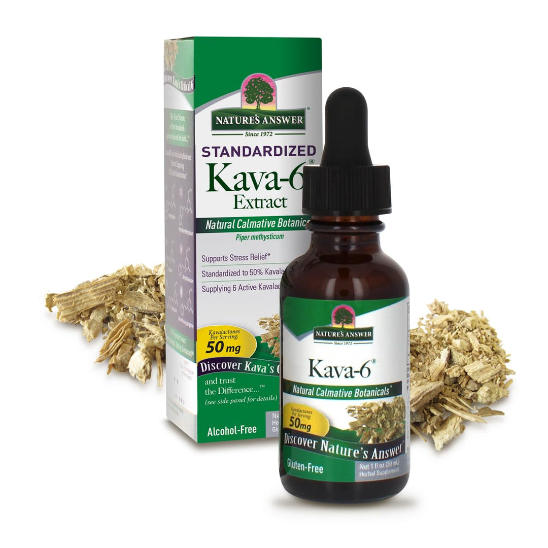 Nature&#39;s Answer Kava-6 Extract | Supports Stress Relief | Gluten-Free, Alcohol-Free &amp; Vegan 1oz