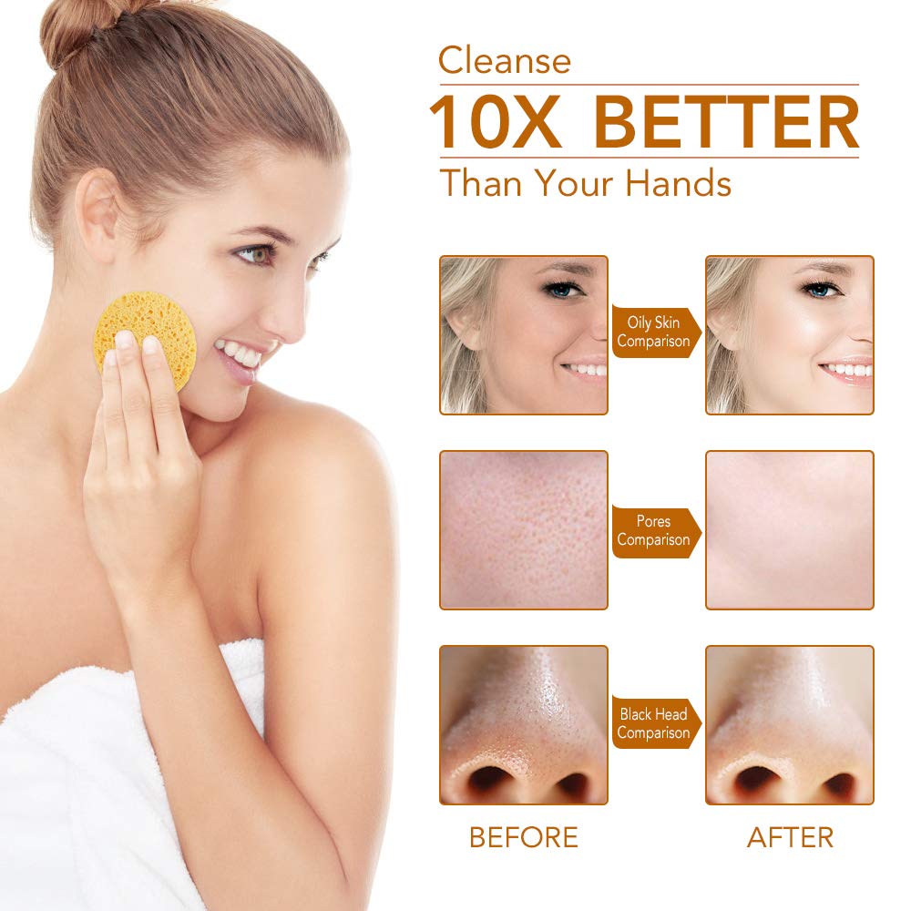 52-Count Facial Sponges Compressed Facial Cleaning Sponges, Face Cleansing Sponge SPA Massage Sponges Cleaning Exfoliating Sponge for Face