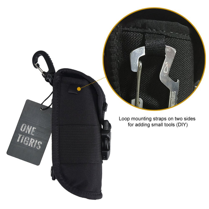 MOLLE Eyeglasses Case with Buckle Hard Shell Sunglasses Storage Box 1000D Nylon (Black)