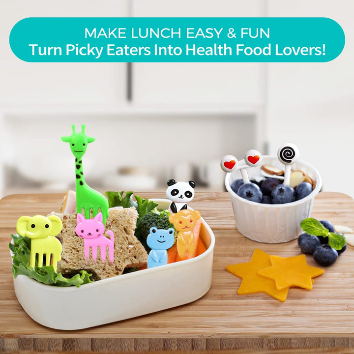 126PCS Food Picks for Kids, Kids Food Picks, Animal Toddler Food Picks, Reusable Kids Lunch Accessories for Bento Box, Cute Kids Toothpicks For Lunch Picks, Fun Fruit Picks Forks