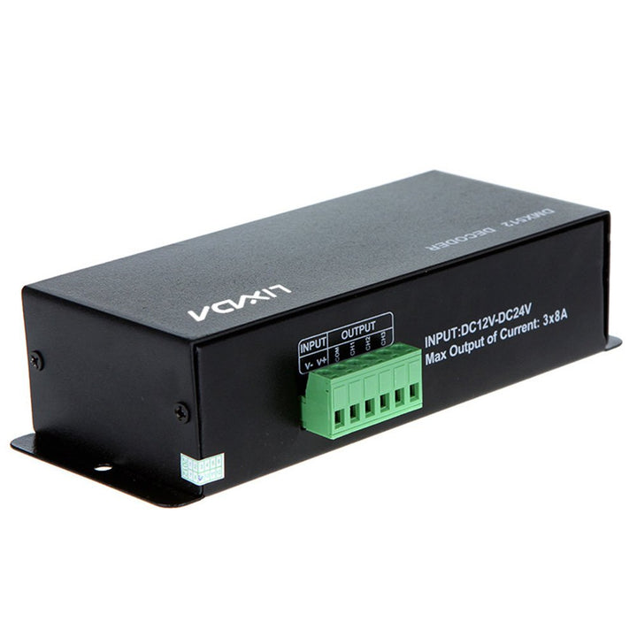 Lixada DC 12V-24V 3 Channel DMX Decorder LED Controller
