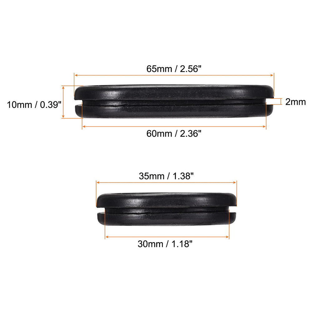 MECCANIXITY Rubber Grommet Mount Size 60 x 30 mm Oval D