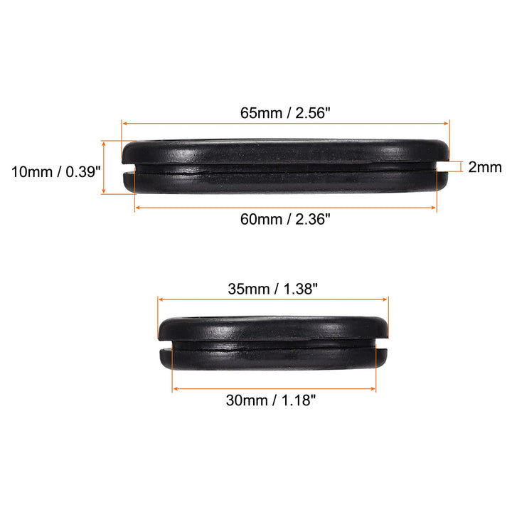MECCANIXITY Rubber Grommet Mount Size 60 x 30 mm Oval D