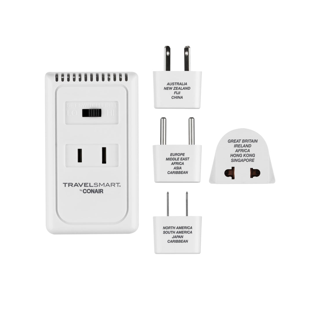 Travel Smart Converter and Worldwide Adapter Set; US Europe UK Italy Spain China