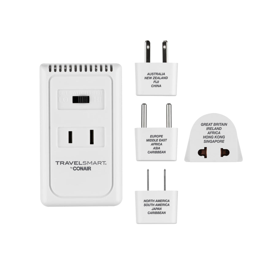 Travel Smart Converter and Worldwide Adapter Set; US Europe UK Italy Spain China