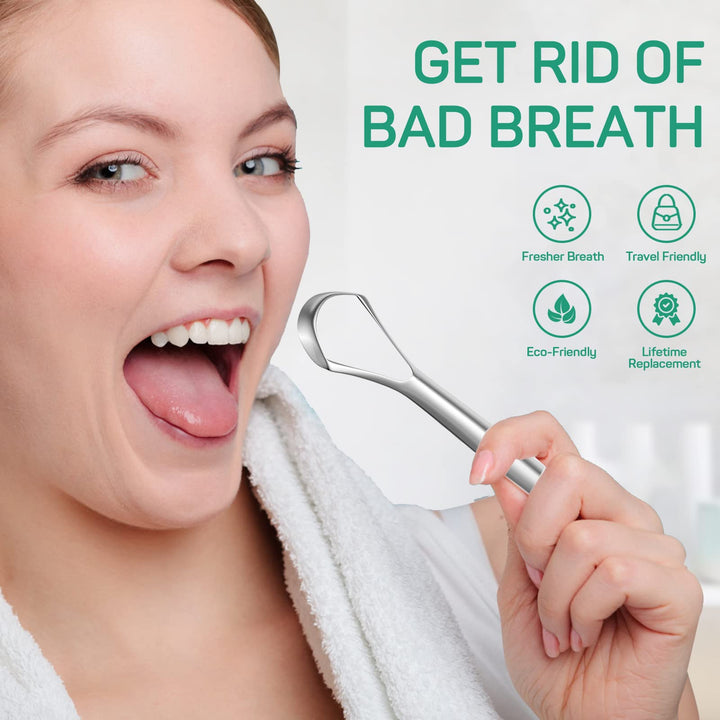 Ronavo Tongue Scraper (2 Pack), Cure Bad Breath (Medica