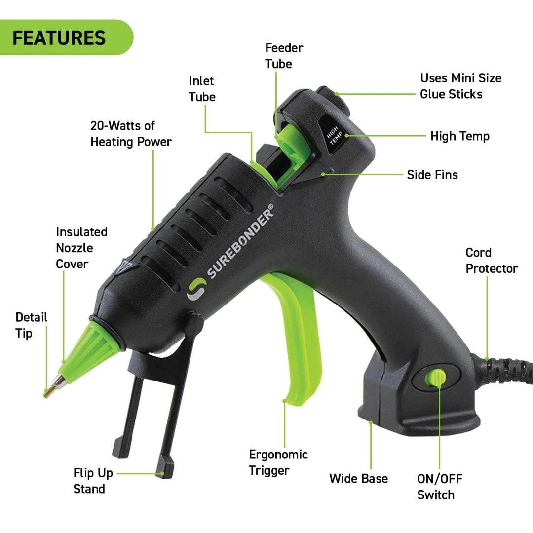 H-195F Specialty Series 20 Watt Mini Size High Temperature Detail Hot Glue Gun