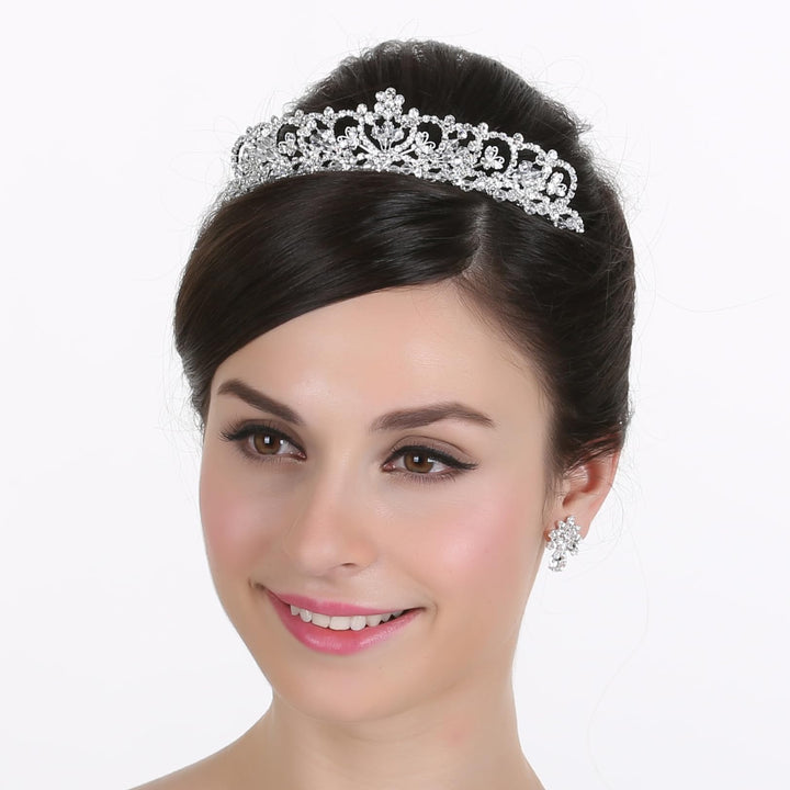 Flower Butterfly Rhinestone Crystal Beads Bridal Tiara Crown T933