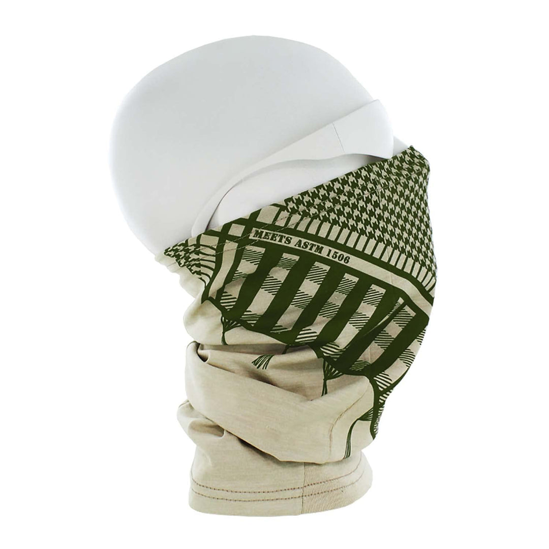 Flame Resistant Face Mask Neck Gaiter - CAT1 (Army Green American Shemagh - Beige)