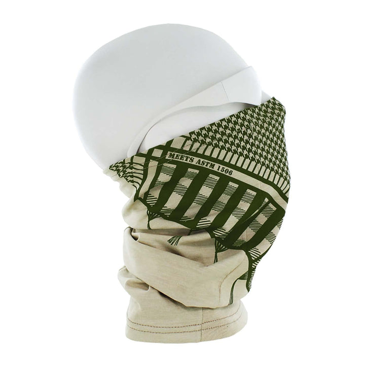 Flame Resistant Face Mask Neck Gaiter - CAT1 (Army Green American Shemagh - Beige)