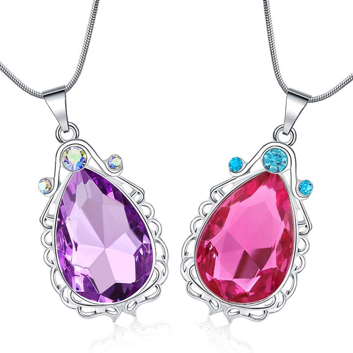 2 Pcs Sofia the First Amulet and Elena Princess Necklac