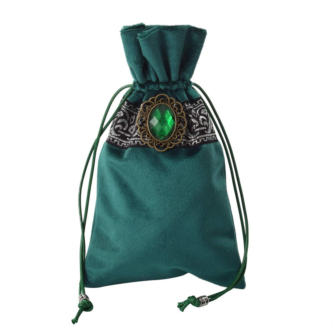 Witch Altar Tarot Table Cloth and Pouch Square Divination Tarot Cloth(Green)