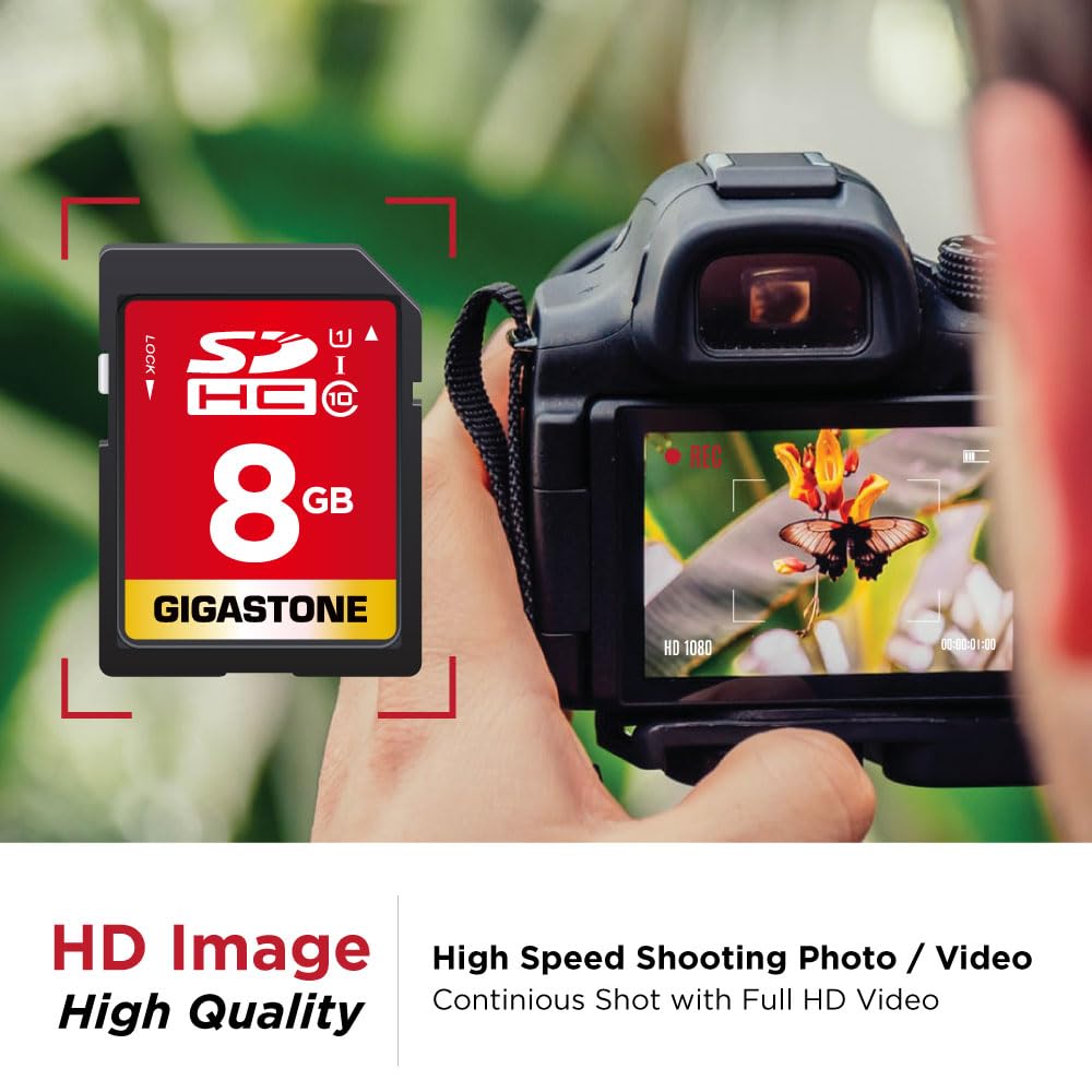 8GB SDHC Memory Card, Pack of 2, High Speed for Reserving Photos, Videos, Music, Voice Files, Camcorder, Camera, Recorder, PC, Mac, Class 10