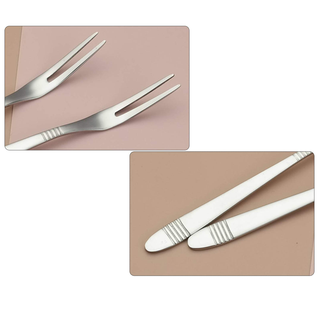12-Piece Mini Fruit Forks, Stainless Steel 2-Prong Fork, F