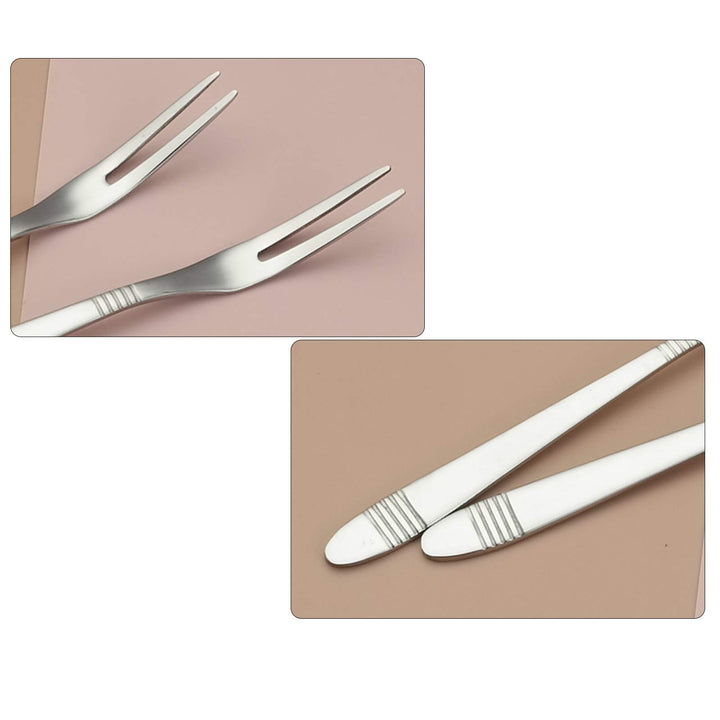 12-Piece Mini Fruit Forks, Stainless Steel 2-Prong Fork, F