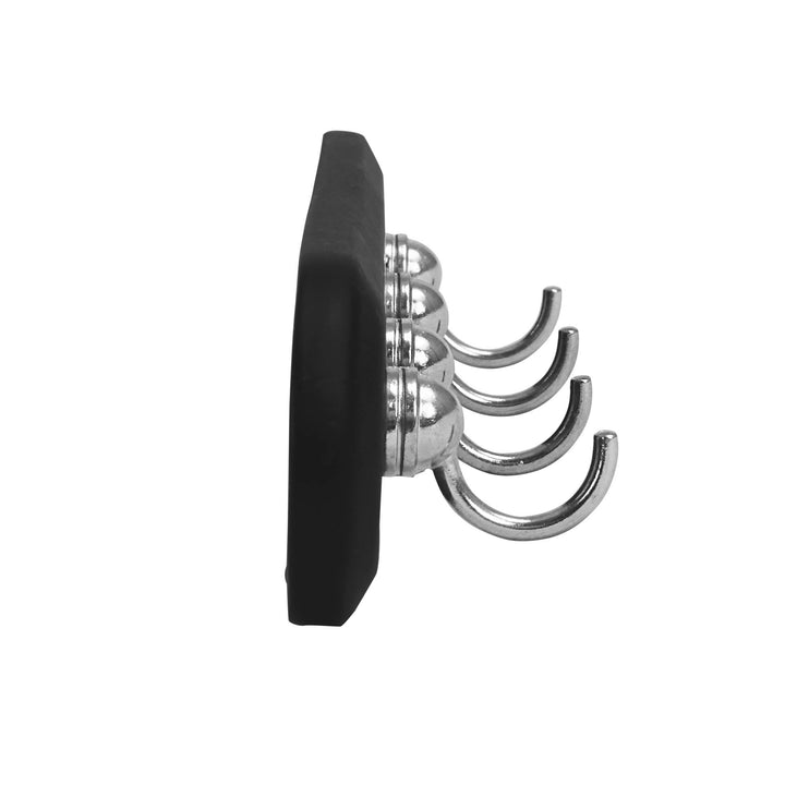 Four Hook Key Rack, Walnut Wood/Satin Nickel Hooks