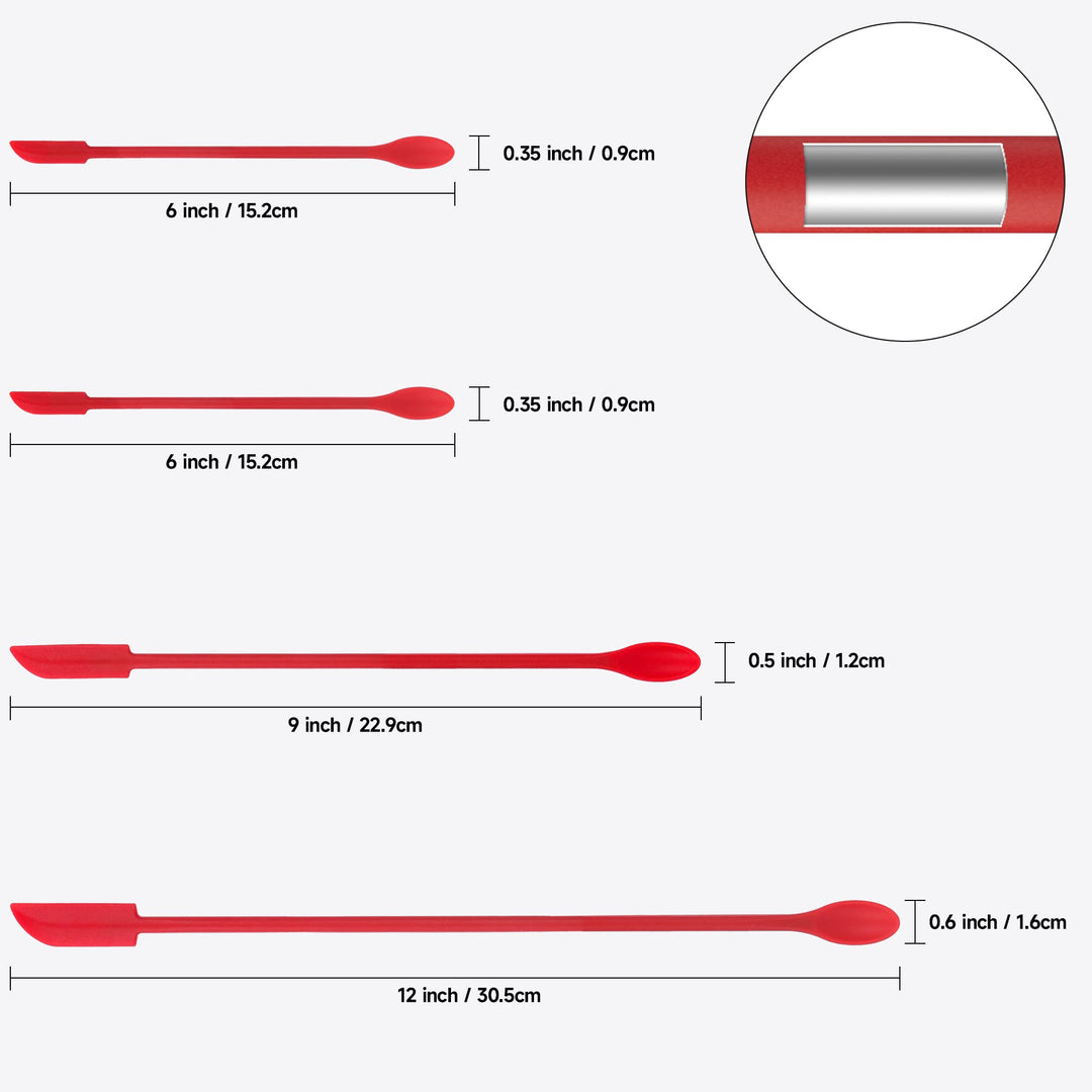 4 Pcs Silicone Spatula Set Mini Jar Scraper Small Silic