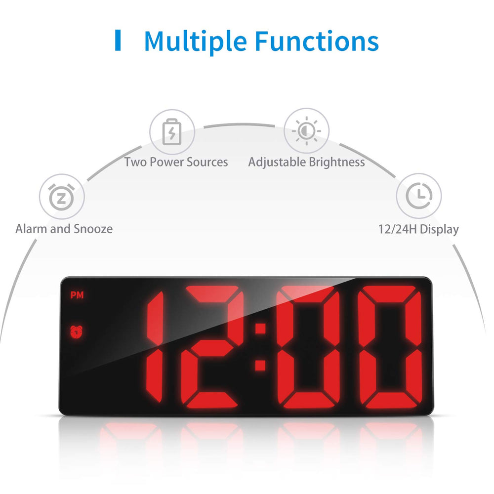 meross LED Digital Alarm Clock, Simple Design Desk Cloc