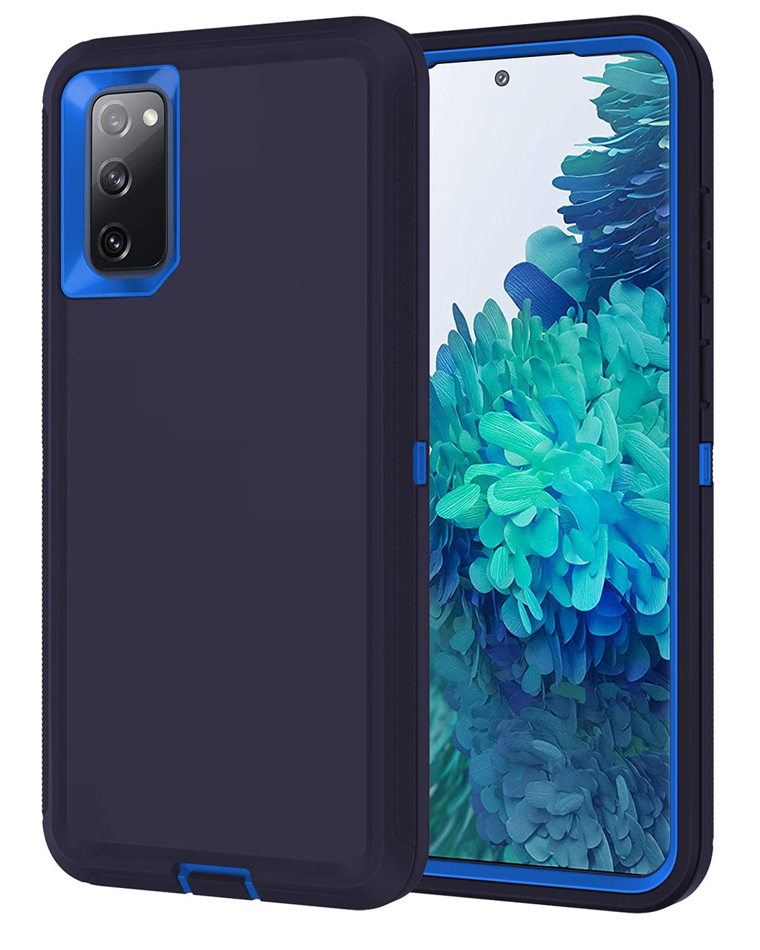 for Galaxy S20 FE 5G Case Shockproof 3 in 1 Full Body Protection [Without Screen Protection] Rugged Heavy Duty Cover Case for Samsung Galaxy S20 FE 5G 6.5 inch 2020, Navy Blue